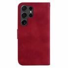 For Samsung Galaxy S25 Ultra 5G Seven-shaped Embossed Leather Phone Case(Red) - 3
