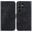 For Samsung Galaxy S25 Ultra 5G Seven-shaped Embossed Leather Phone Case(Black) - 1