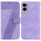 For Samsung Galaxy S25 Edge 5G Seven-shaped Embossed Leather Phone Case(Purple) - 1