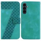For Samsung Galaxy S25 FE 5G Seven-shaped Embossed Leather Phone Case(Green) - 1