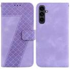 For Samsung Galaxy S25 FE 5G Seven-shaped Embossed Leather Phone Case(Purple) - 1