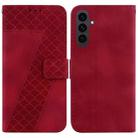 For Samsung Galaxy S25 FE 5G Seven-shaped Embossed Leather Phone Case(Red) - 1