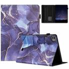 For iPad Air 11 2024 / 2022 / 2020 10.9 Marble Litchi Leather Smart Tablet Case(Grey) - 1