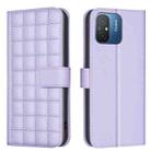 For Xiaomi Poco C55 / Redmi 12C Square Texture Leather Phone Case(Purple) - 1