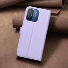 For Xiaomi Poco C55 / Redmi 12C Square Texture Leather Phone Case(Purple) - 3