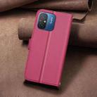 For Xiaomi Poco C55 / Redmi 12C Square Texture Leather Phone Case(Red) - 3