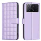 For Xiaomi Poco X6 Pro / Redmi K70E Square Texture Leather Phone Case(Purple) - 1