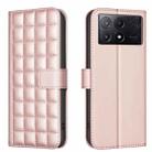 For Xiaomi Poco X6 Pro / Redmi K70E Square Texture Leather Phone Case(Rose Gold) - 1