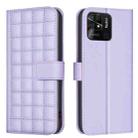 For Redmi 10C Square Texture Leather Phone Case(Purple) - 1