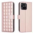 For Redmi 10C Square Texture Leather Phone Case(Rose Gold) - 1