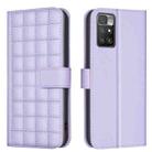 For Redmi 10 2022 / Note 11 4G Square Texture Leather Phone Case(Purple) - 1