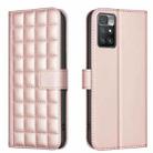 For Redmi 10 2022 / Note 11 4G Square Texture Leather Phone Case(Rose Gold) - 1