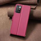 For Redmi 10 2022 / Note 11 4G Square Texture Leather Phone Case(Red) - 3