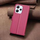 For Redmi 12 4G Square Texture Leather Phone Case(Red) - 3