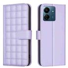 For Redmi 13C Square Texture Leather Phone Case(Purple) - 1