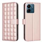 For Redmi 13C Square Texture Leather Phone Case(Rose Gold) - 1