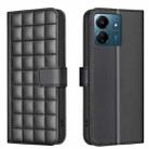 For Redmi 13C Square Texture Leather Phone Case(Black) - 1