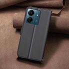 For Redmi 13C Square Texture Leather Phone Case(Black) - 3