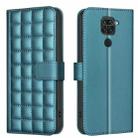 For Redmi 10X 4G / Note 9 Square Texture Leather Phone Case(Green) - 1