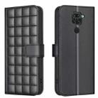 For Redmi 10X 4G / Note 9 Square Texture Leather Phone Case(Black) - 1