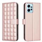 For Redmi Note 12 4G Global Square Texture Leather Phone Case(Rose Gold) - 1