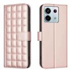 For Redmi Note 13 Pro 4G Global Square Texture Leather Phone Case(Rose Gold) - 1