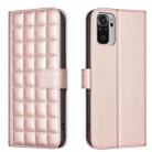 For Redmi Note 10 4G / Note 10S Square Texture Leather Phone Case(Rose Gold) - 1
