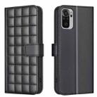 For Redmi Note 10 4G / Note 10S Square Texture Leather Phone Case(Black) - 1