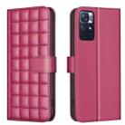 For Redmi Note 12S Global Square Texture Leather Phone Case(Red) - 1