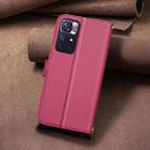 For Redmi Note 12S Global Square Texture Leather Phone Case(Red) - 3