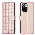For Redmi Note 11 Pro 5G / 4G Global Square Texture Leather Phone Case(Rose Gold) - 1