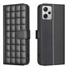 For Redmi Note 12 Pro+ Global Square Texture Leather Phone Case(Black) - 1