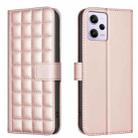 For Redmi Note 12 Pro Global Square Texture Leather Phone Case(Rose Gold) - 1