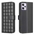 For Redmi Note 12 Pro Global Square Texture Leather Phone Case(Black) - 1