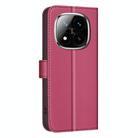 For Redmi Note 14 Pro 4G Square Texture Leather Phone Case(Red) - 3