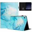 For Lenovo Tab M10 Plus 3rd Gen Marble Litchi Leather Smart Tablet Case(Green) - 1