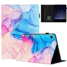 For Lenovo Tab M10 Plus 3rd Gen Marble Litchi Leather Smart Tablet Case(Pink Blue) - 1