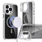 For iPhone 16 Pro Max Magsafe Dual-Color Transparent Black Lens Holder Phone Case(Gray) - 1