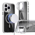 For iPhone 16 Pro Magsafe Dual-Color Transparent Black Lens Holder Phone Case(Gray) - 1