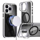 For iPhone 15 Pro Magsafe Dual-Color Transparent Black Lens Holder Phone Case(Black) - 1