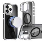 For iPhone 11 Pro Max Magsafe Dual-Color Transparent Black Lens Holder Phone Case(Black) - 1