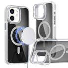 For iPhone 11 Magsafe Dual-Color Transparent Black Lens Holder Phone Case(White) - 1