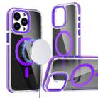 For iPhone 16 Pro Max Magsafe Dual-Color Transparent Black Full Coverage Phone Case(Purple) - 1