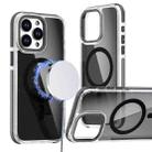 For iPhone 16 Pro Magsafe Dual-Color Transparent Black Full Coverage Phone Case(Black) - 1