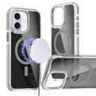 For iPhone 16 Plus Magsafe Dual-Color Transparent Black Full Coverage Phone Case(Gray) - 1