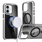 For iPhone 16 Magsafe Dual-Color Transparent Black Full Coverage Phone Case(Black) - 1