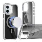 For iPhone 16 Magsafe Dual-Color Transparent Black Full Coverage Phone Case(Gray) - 1