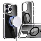 For iPhone 15 Pro Max Magsafe Dual-Color Transparent Black Full Coverage Phone Case(Black) - 1