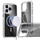 For iPhone 15 Pro Max Magsafe Dual-Color Transparent Black Full Coverage Phone Case(Gray) - 1