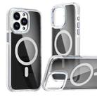 For iPhone 15 Pro Magsafe Dual-Color Transparent Black Full Coverage Phone Case(White) - 1
